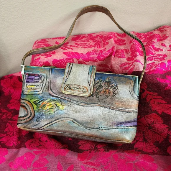 Jane Yoo | Bags | Vintage Jane Yoo Leather Hand Painted Hand  display picture 2